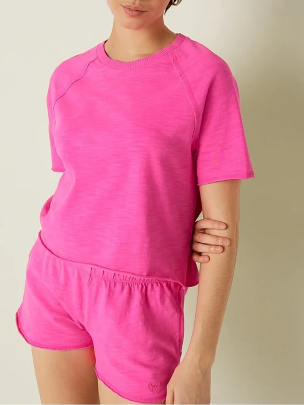 Pink Victoria’s Secret Women's Hot Pink Short Sleeve Crew Tee NEW Women’s XS